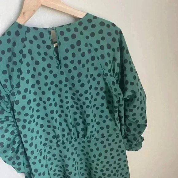 Who What Wear Green Polka Dot Dress Size Medium - Picture 11 of 13